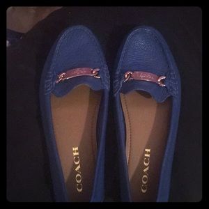 Blue COACH slip on flats